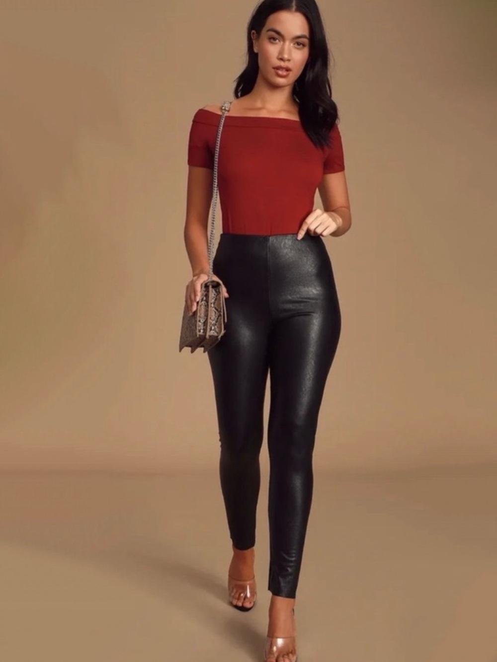 ☀️ 3/$25 NWT Lulus Ellianna Black Vegan Leather High-Waisted Leggings XL